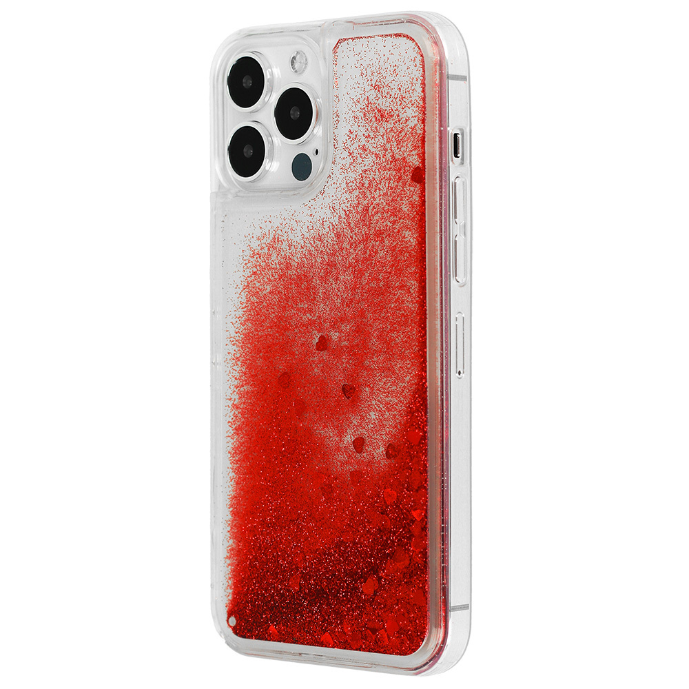 Pokrowiec Liquid Heart Case czerwony Apple iPhone 12 / 2