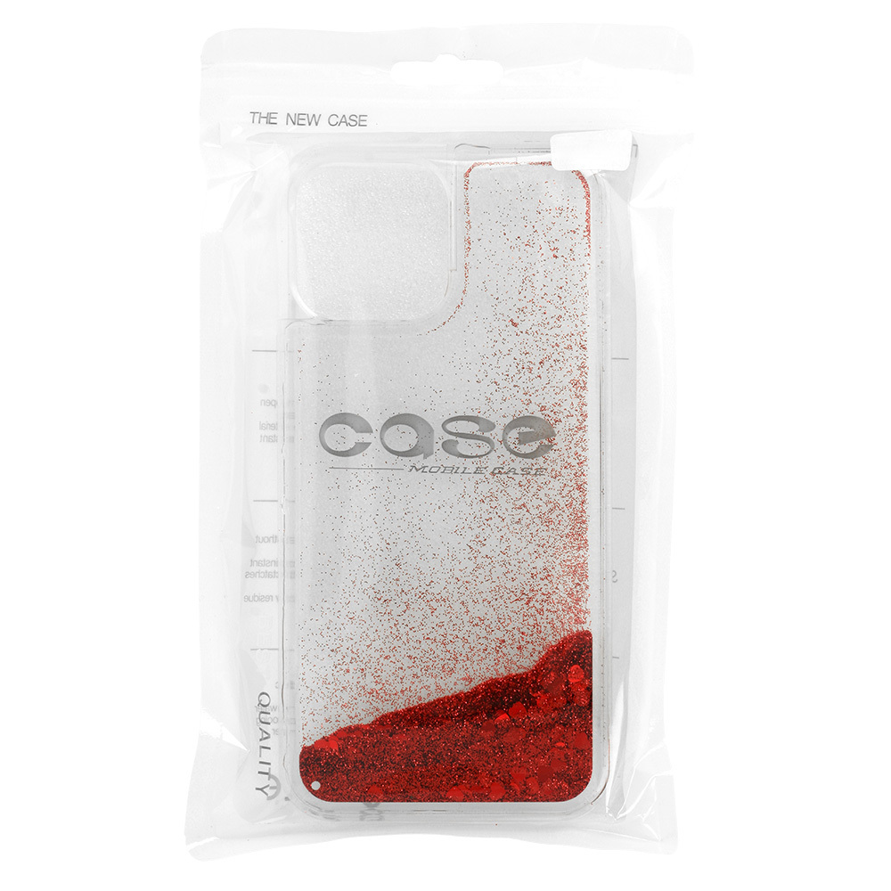 Pokrowiec Liquid Heart Case czerwony Apple iPhone 12 / 4
