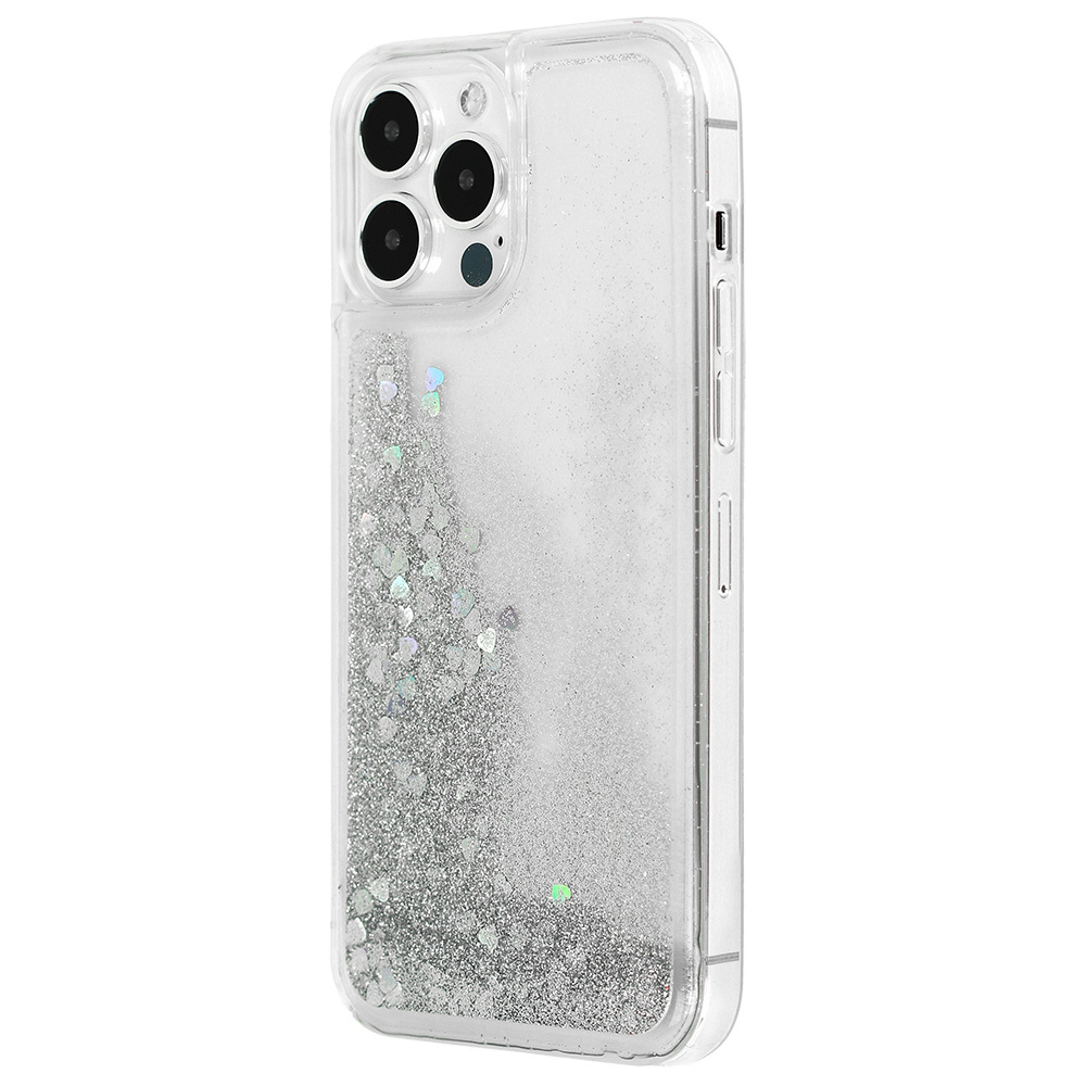 Pokrowiec Liquid Heart Case srebrny Apple iPhone SE 2022 / 2