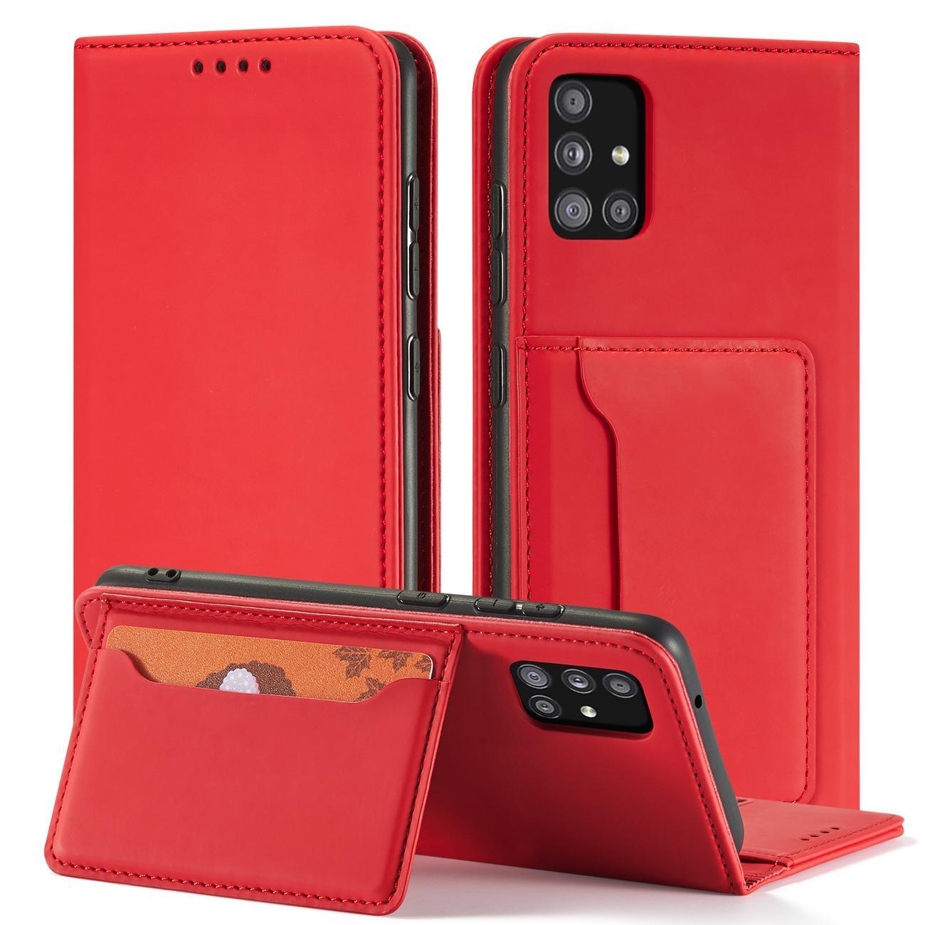 Pokrowiec Magnet Card Case czerwony Samsung Galaxy A12 5G / 4