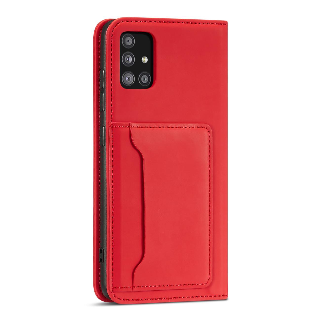 Pokrowiec Magnet Card Case czerwony Samsung Galaxy A12 5G / 6