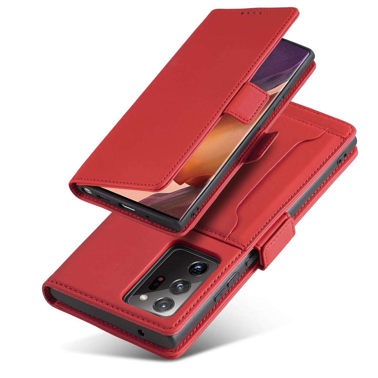 Pokrowiec Magnet Card Case czerwony Samsung Galaxy S22 Ultra / 3