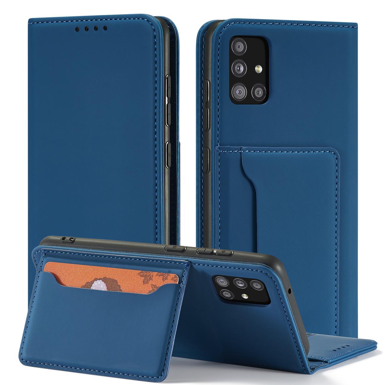Pokrowiec Magnet Card Case niebieski Samsung Galaxy A12 5G / 2