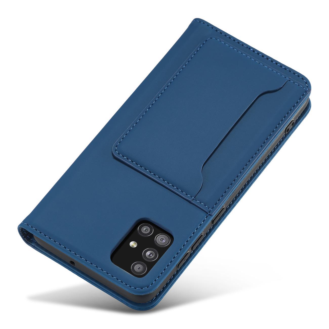 Pokrowiec Magnet Card Case niebieski Samsung Galaxy A12 5G / 7