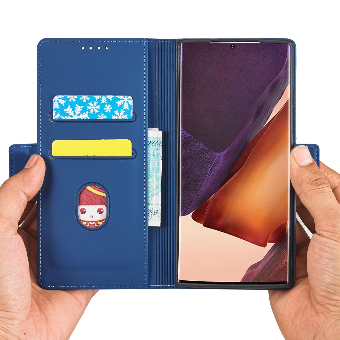 Pokrowiec Magnet Card Case niebieski Samsung Galaxy S22 Ultra / 12