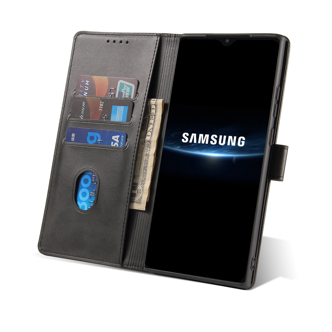 Pokrowiec Magnet Fancy Case czarny Samsung Galaxy M22 / 4