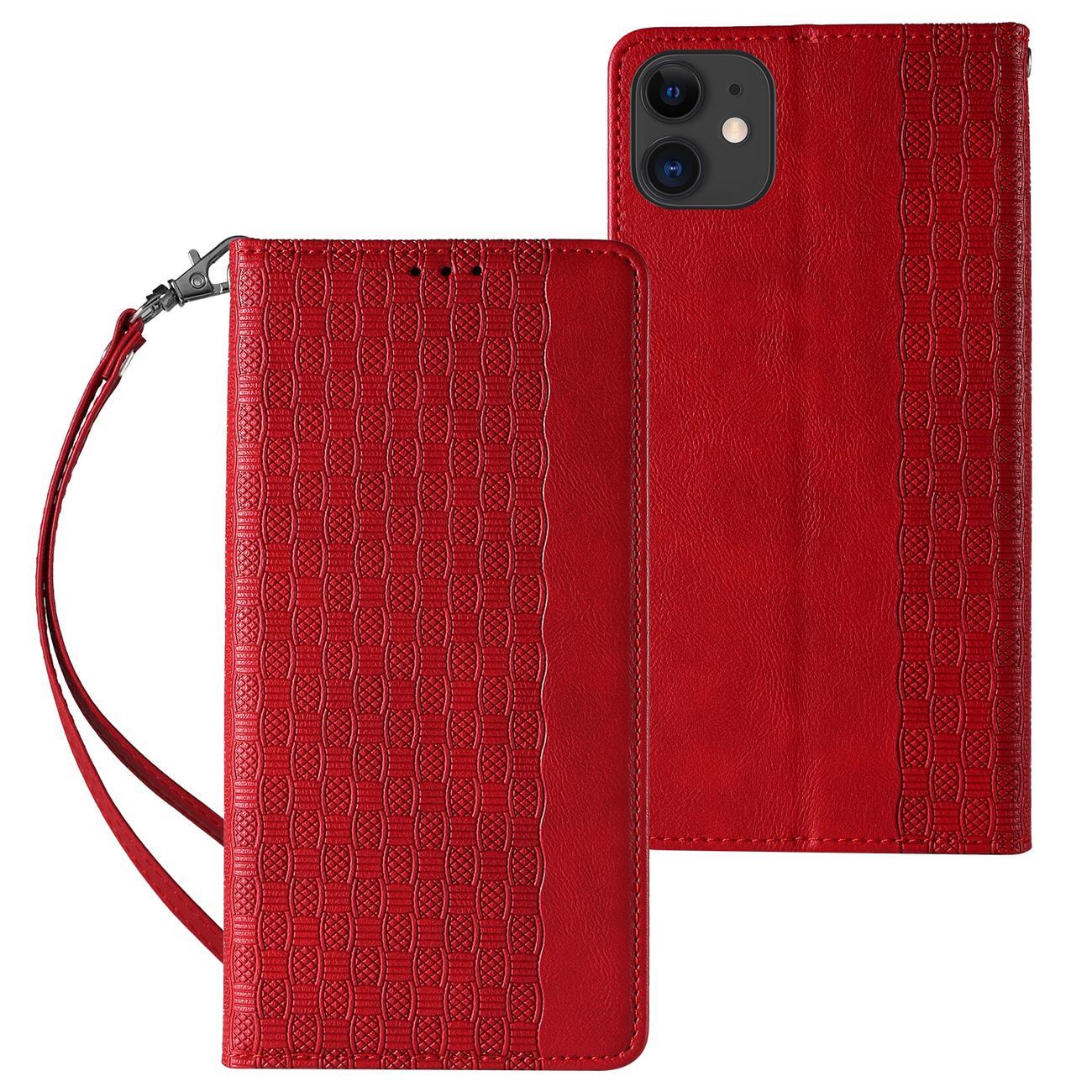 Pokrowiec Magnet Strap Case czerwony Apple iPhone 12