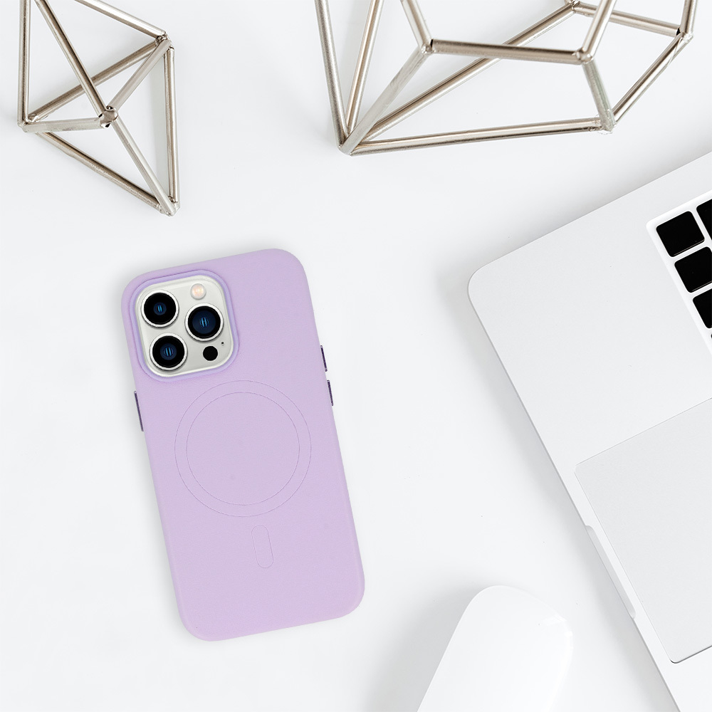 Pokrowiec MagSafe Leather Case fioletowy Apple iPhone 13 Pro / 8