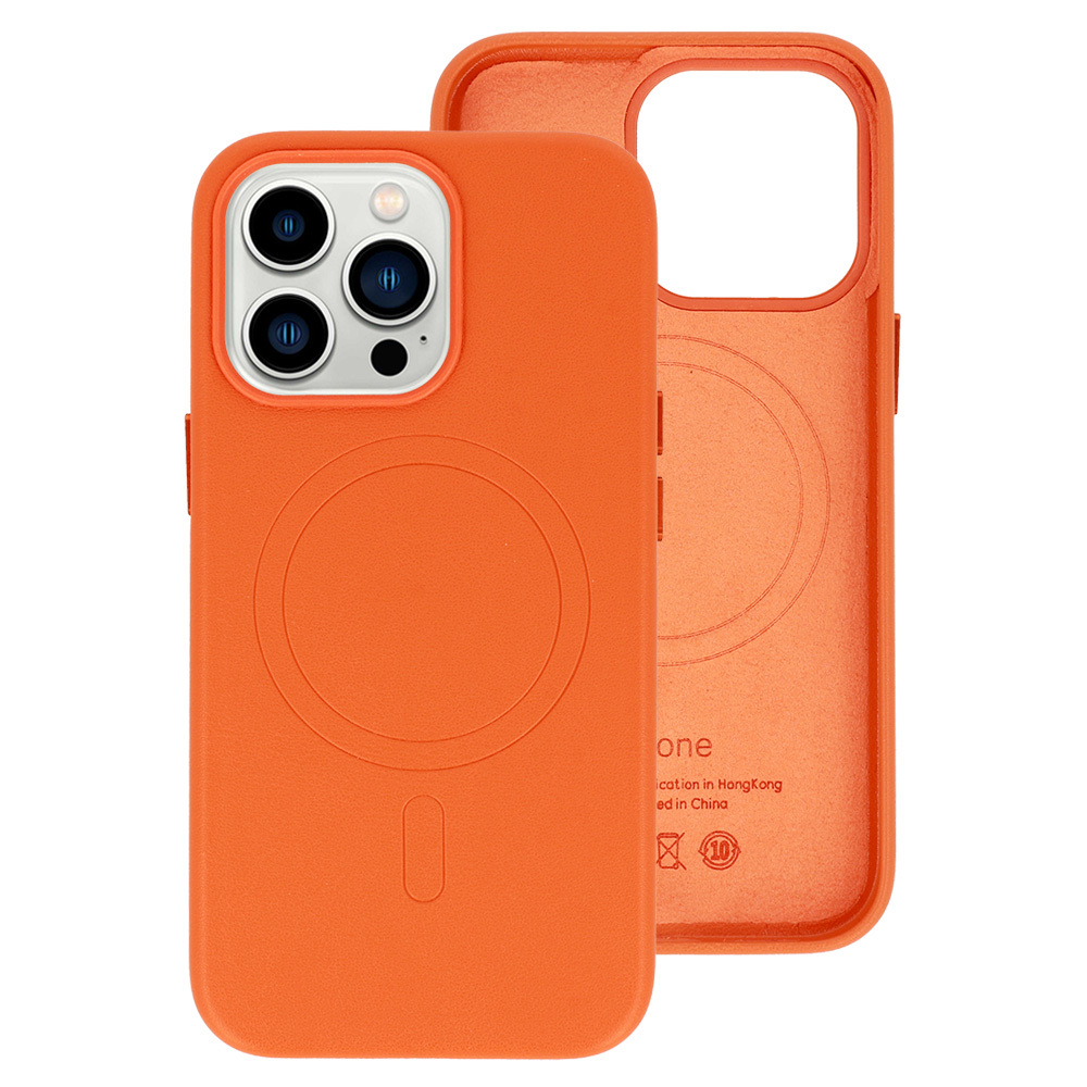 Pokrowiec MagSafe Leather Case pomaraczowy Apple iPhone 13 Pro
