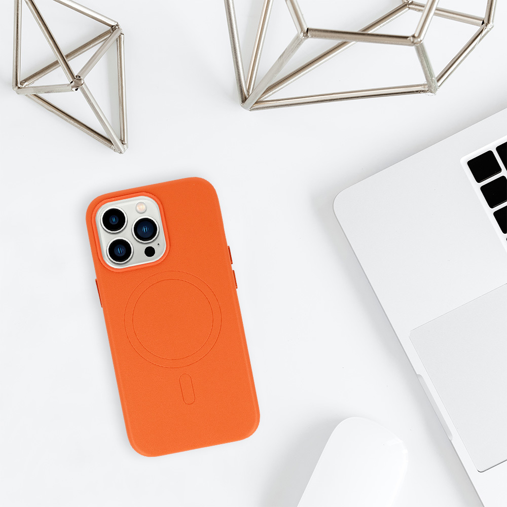 Pokrowiec MagSafe Leather Case pomarańczowy Apple iPhone 14 / 8 Pokrowiec MagSafe Leather Case pomarańczowy Apple iPhone 14 / 8