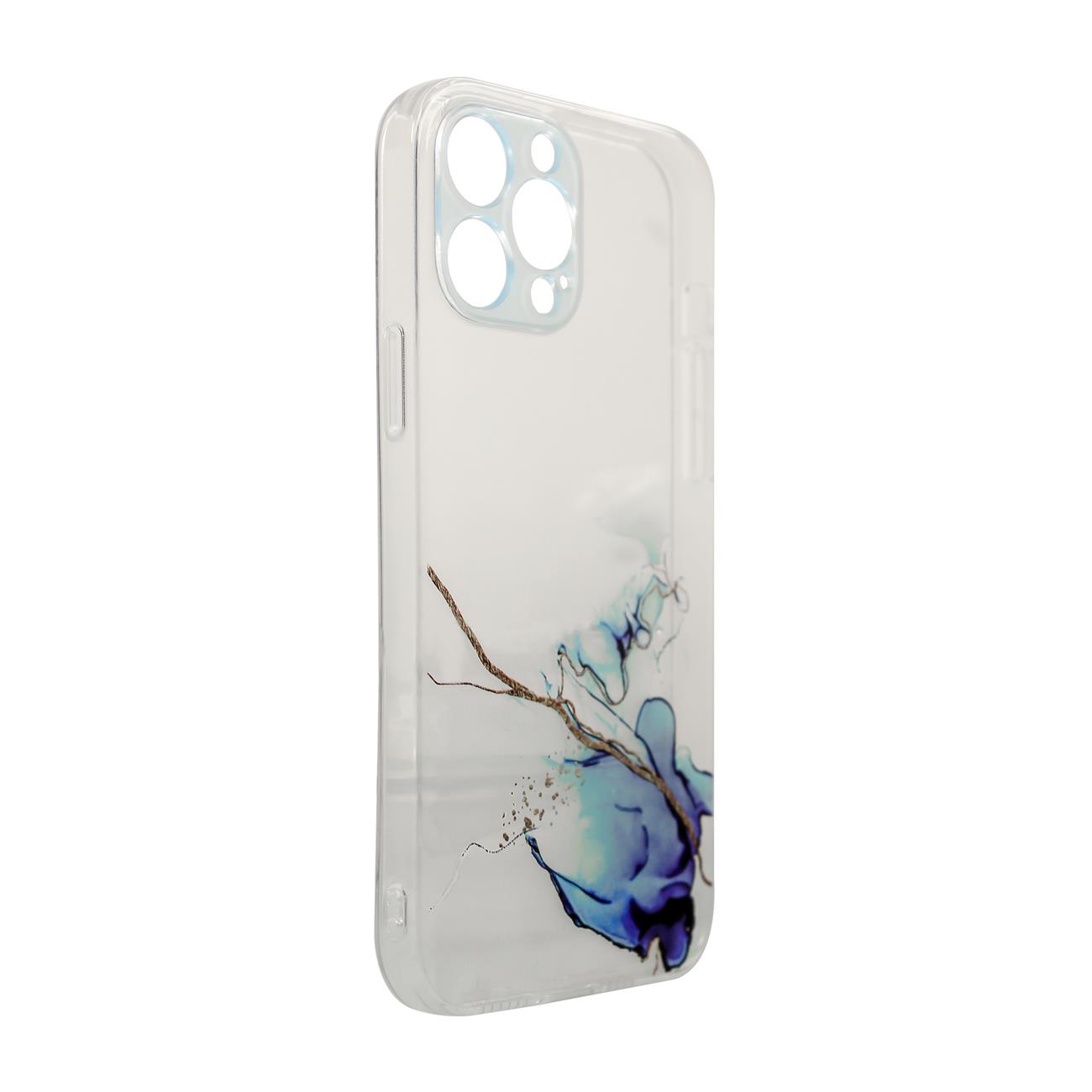Pokrowiec Marble Case niebieski Apple iPhone 12 / 2