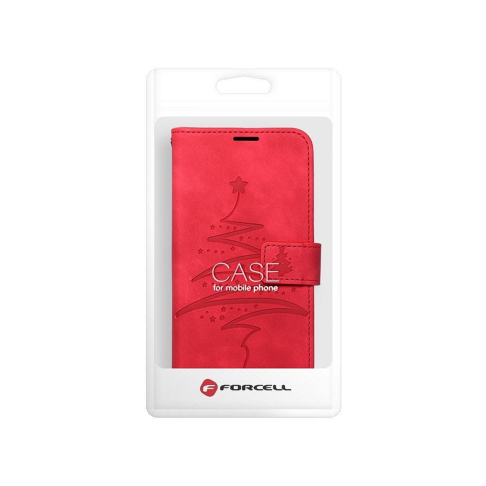 Pokrowiec Mezzo Book Choinka czerwony Apple iPhone SE 2022 / 6