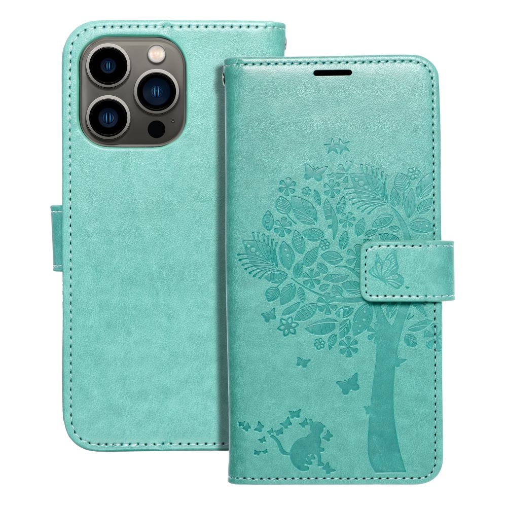 Pokrowiec Mezzo Book Drzewo zielony Apple iPhone 13 Pro