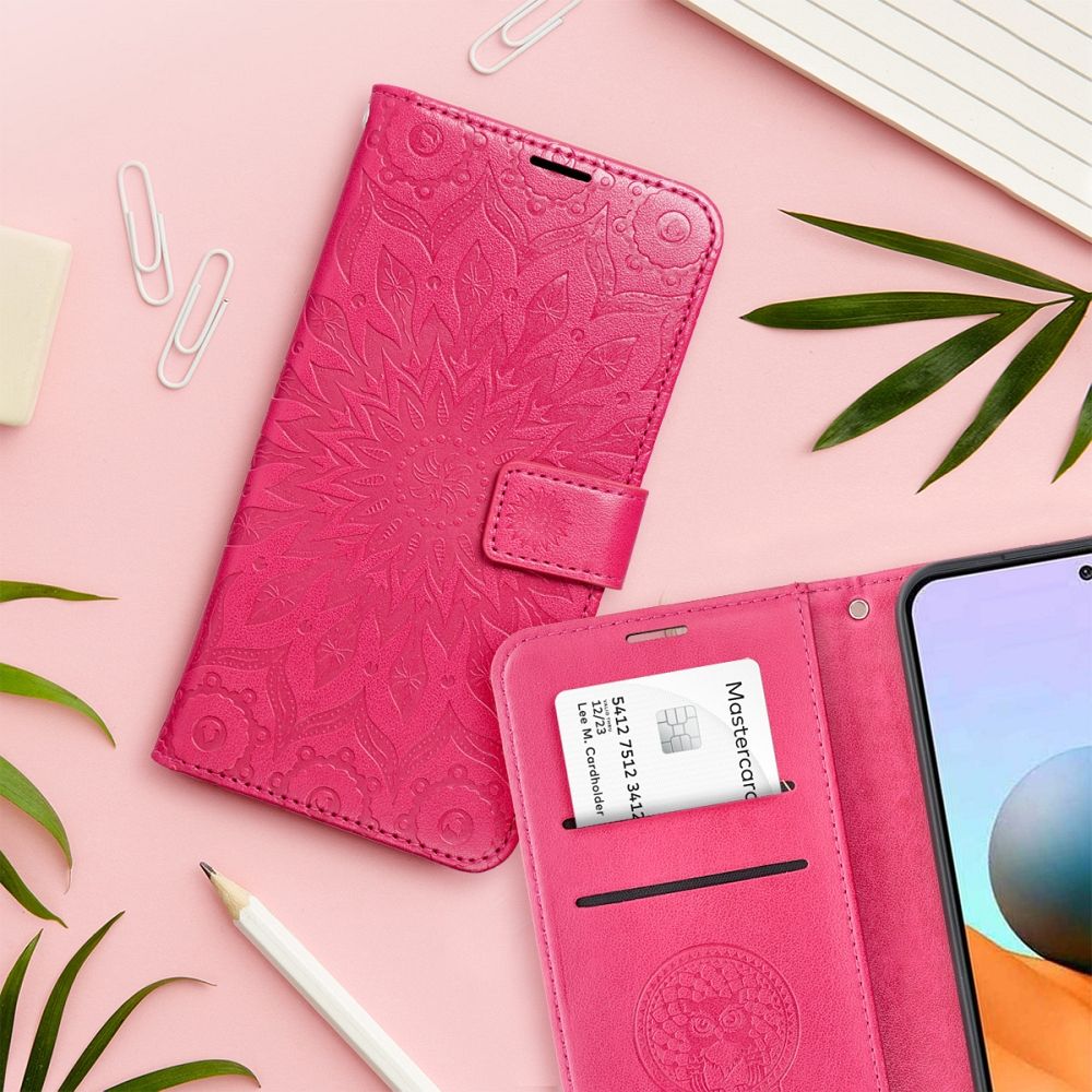 Pokrowiec Mezzo Book Mandala malinowy Samsung Galaxy A15 / 8 Pokrowiec Mezzo Book Mandala malinowy Samsung Galaxy A15 / 8