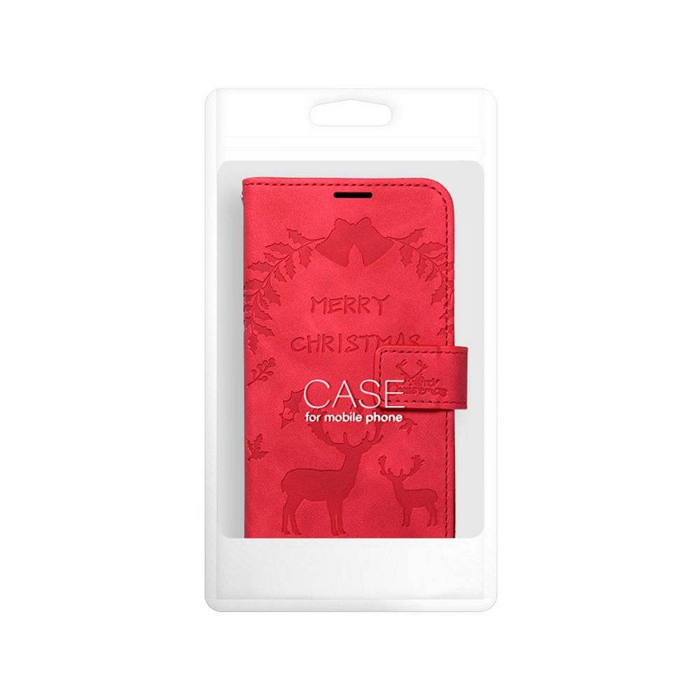 Pokrowiec Mezzo Book Renifery czerwony Apple iPhone 12 / 6