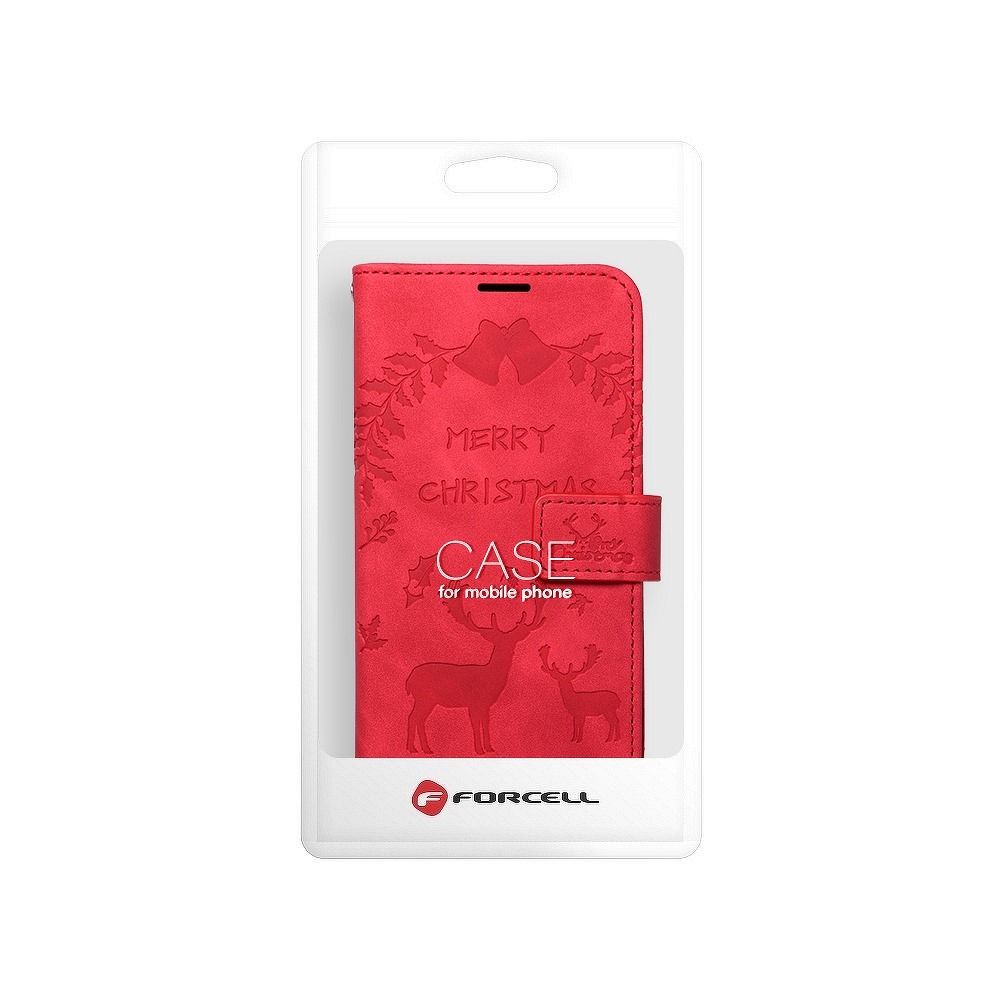 Pokrowiec Mezzo Book Renifery czerwony Apple iPhone SE 2022 / 6