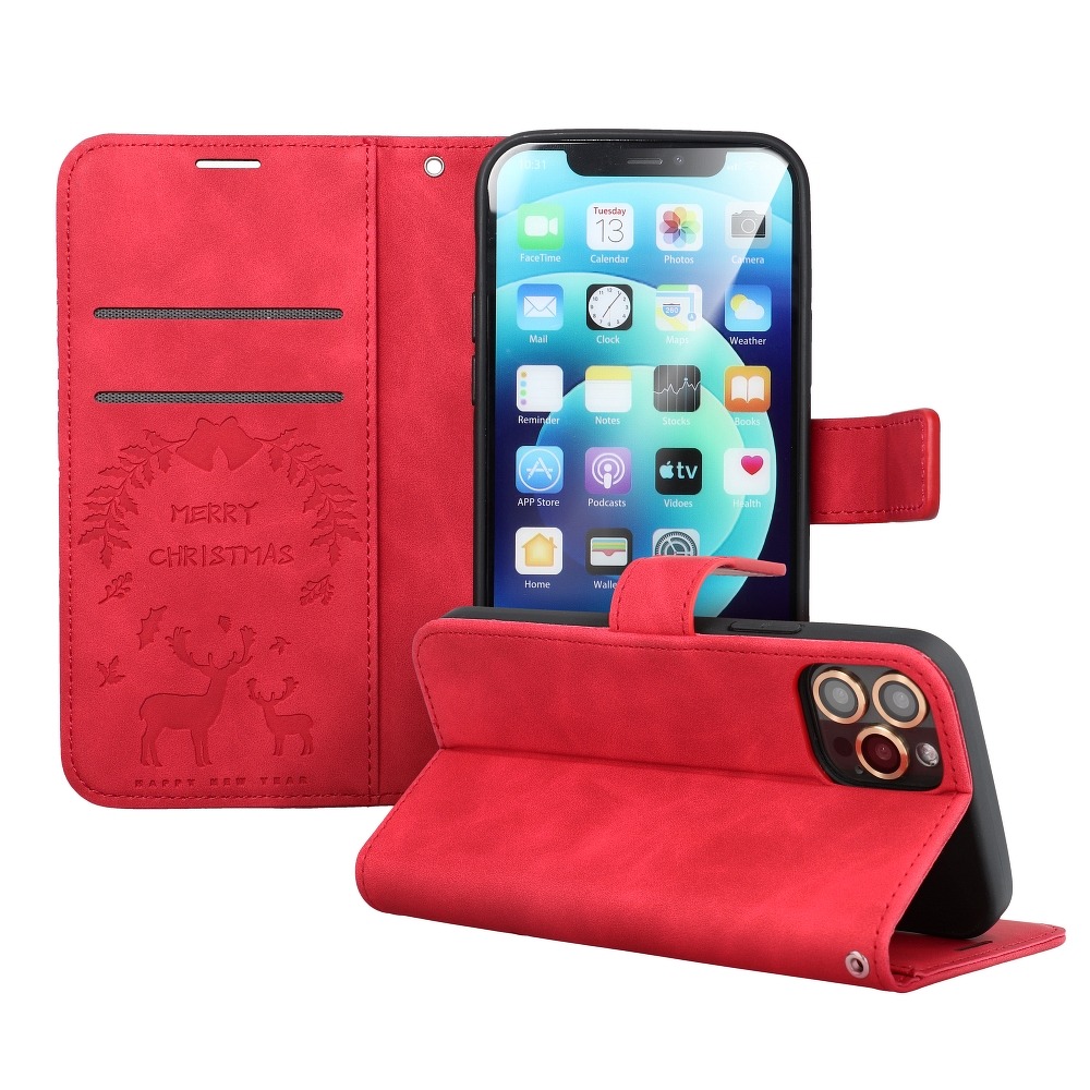 Pokrowiec Mezzo Book Renifery czerwony Xiaomi Redmi Note 10 Pro / 5