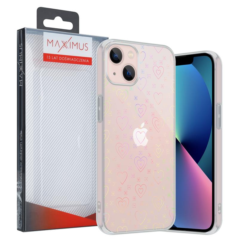 Pokrowiec MX Holo Heart przeźroczysty Apple iPhone 13 Mini / 4 Pokrowiec MX Holo Heart przeźroczysty Apple iPhone 13 Mini / 4