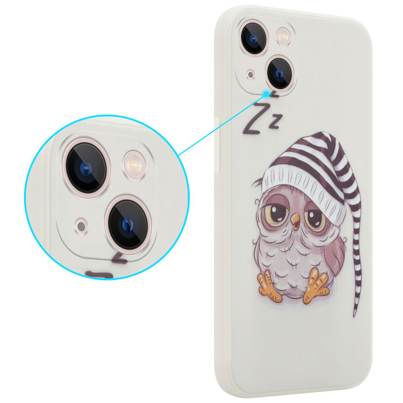 Pokrowiec MX Owl Sleepy beowy Apple iPhone 13 Mini / 2