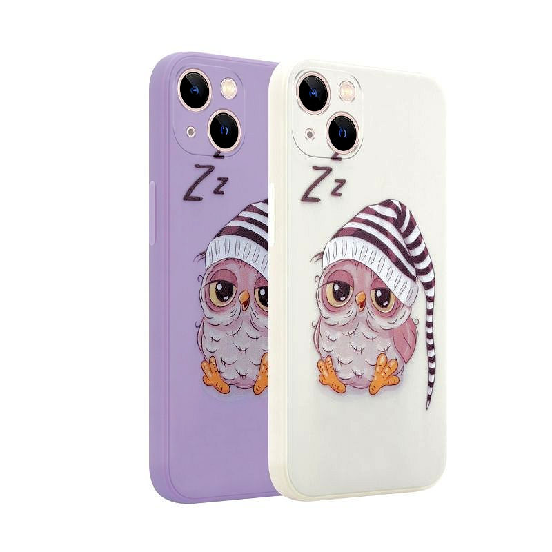 Pokrowiec MX Owl Sleepy fioletowy Apple iPhone 12 Pro / 5 Pokrowiec MX Owl Sleepy fioletowy Apple iPhone 12 Pro / 5