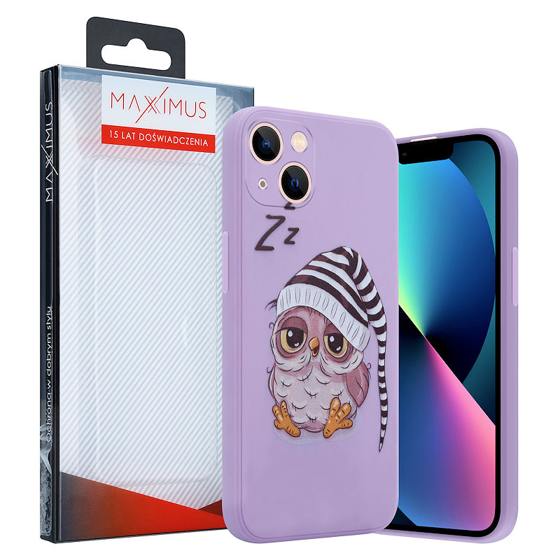 Pokrowiec MX Owl Sleepy fioletowy Samsung Galaxy M22 / 4