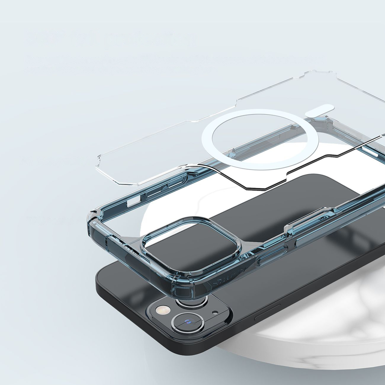 Pokrowiec Nillkin Nature Pro Magnetic Case MagSafe niebieski Apple iPhone 14 / 11