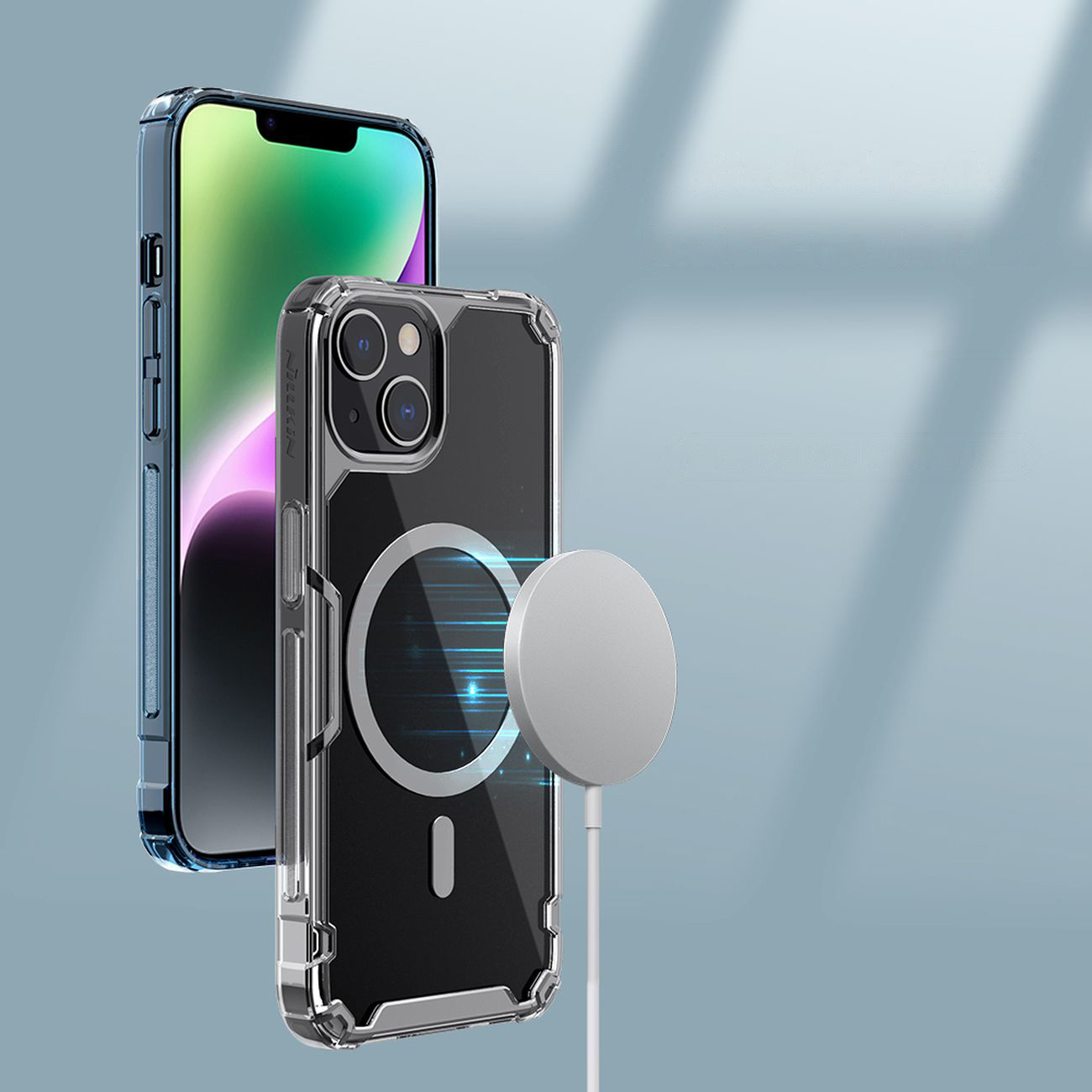 Pokrowiec Nillkin Nature Pro Magnetic Case MagSafe niebieski Apple iPhone 14 Plus / 7