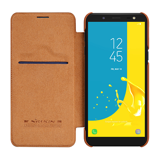Pokrowiec Nillkin Qin sk�rzany br�zowy Samsung Galaxy J6 (2018) / 6