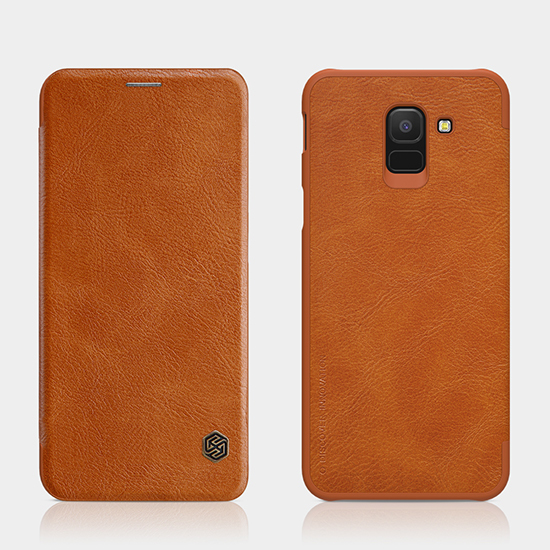 Pokrowiec Nillkin Qin sk�rzany br�zowy Samsung Galaxy J6 (2018) / 9