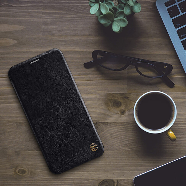 Pokrowiec Nillkin Qin skrzany czarny Apple iPhone 11 Pro Max / 7
