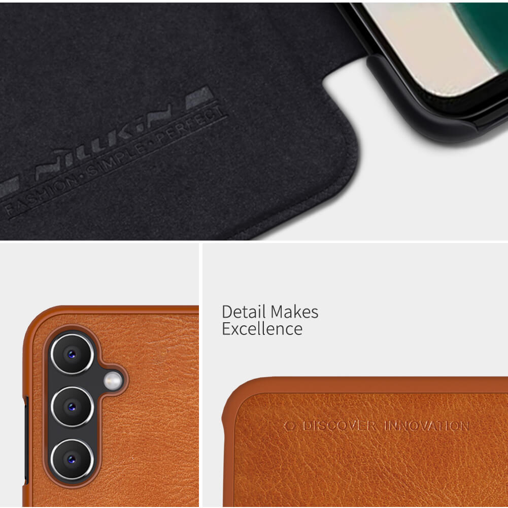 Pokrowiec Nillkin Qin skórzany czarny Samsung Galaxy A14 5G / 9 Pokrowiec Nillkin Qin skórzany czarny Samsung Galaxy A14 5G / 9