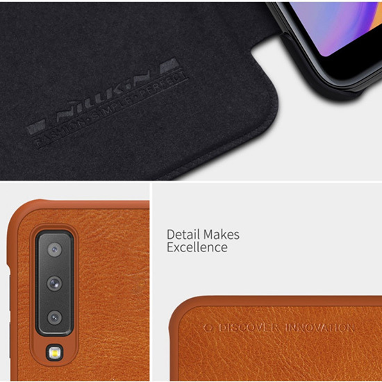 Pokrowiec Nillkin Qin sk�rzany czarny Samsung Galaxy A7 / 12
