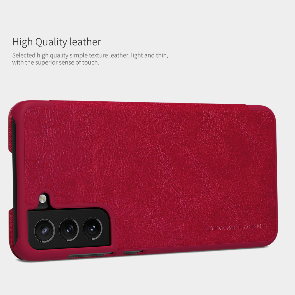 Pokrowiec Nillkin Qin sk�rzany czerwony Samsung Galaxy S21 FE 5G / 9