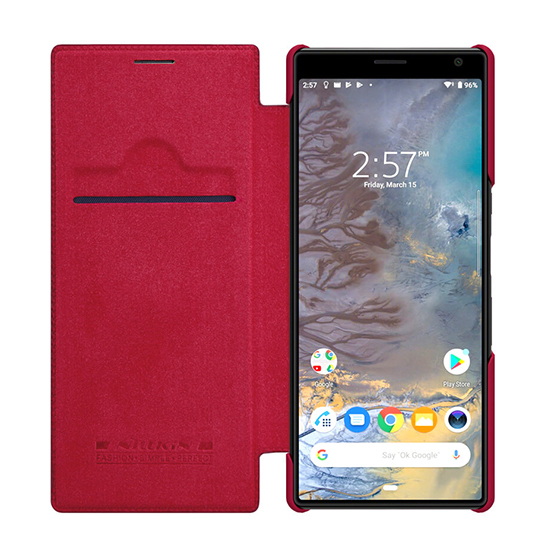 Pokrowiec Nillkin Qin sk�rzany czerwony Sony Xperia 10 Plus / 3