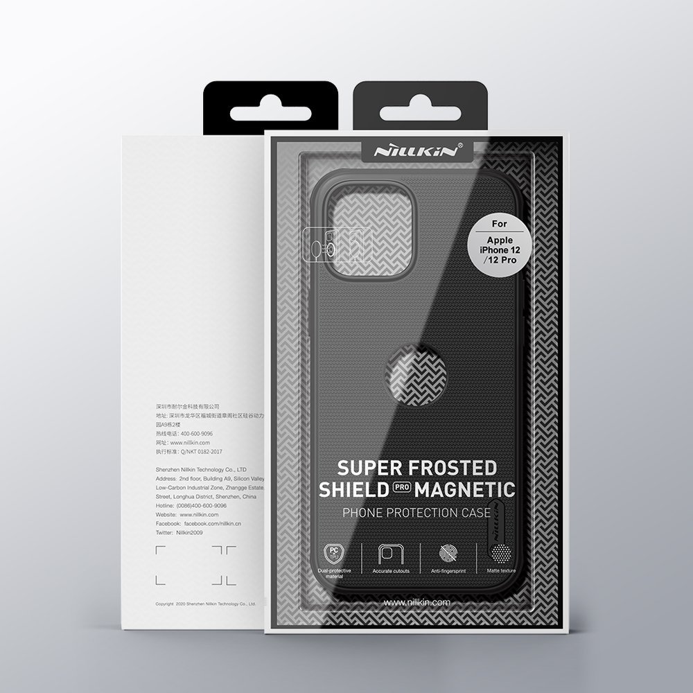 Pokrowiec Nillkin Super Frosted Shield czarny Apple iPhone 12 Pro / 5 Pokrowiec Nillkin Super Frosted Shield czarny Apple iPhone 12 Pro / 5