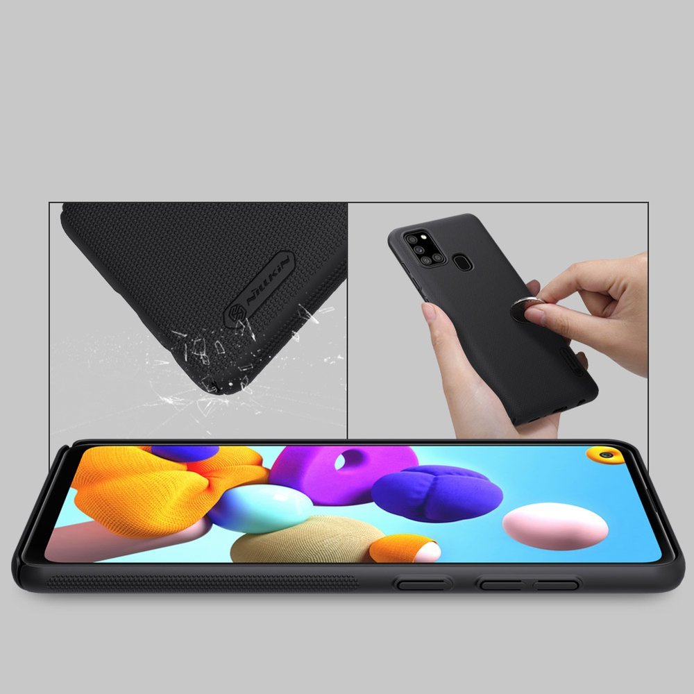 Pokrowiec Nillkin Super Frosted Shield czarny Samsung Galaxy A21s / 8 Pokrowiec Nillkin Super Frosted Shield czarny Samsung Galaxy A21s / 8
