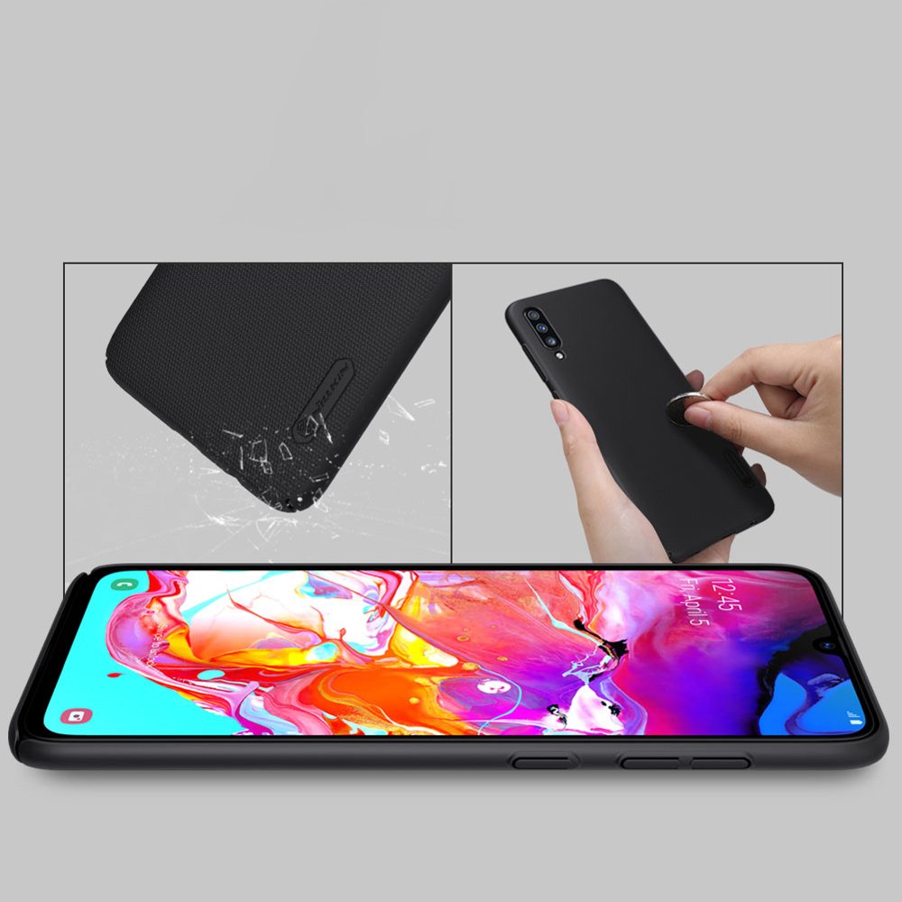 Pokrowiec Nillkin Super Frosted Shield czarny Samsung Galaxy A70 / 8