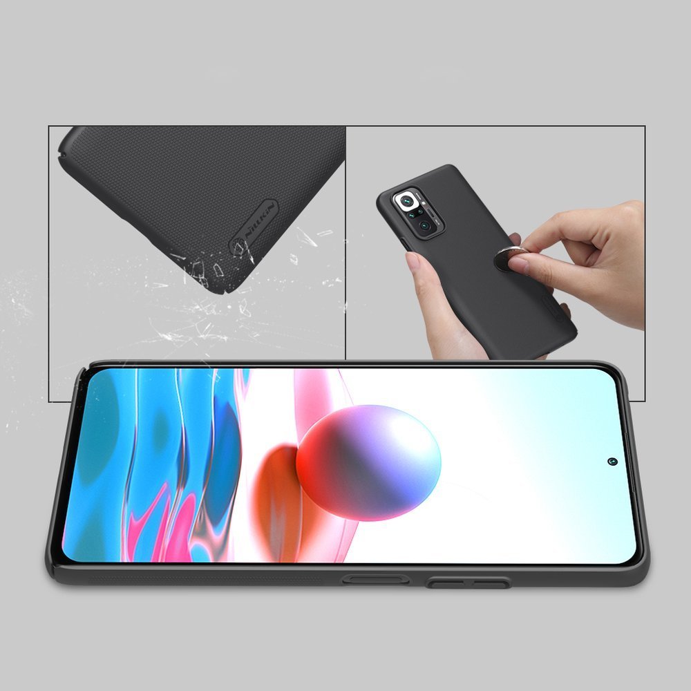 Pokrowiec Nillkin Super Frosted Shield czarny Xiaomi Redmi Note 10 Pro / 9