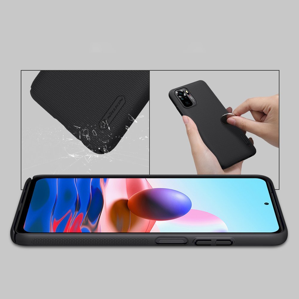 Pokrowiec Nillkin Super Frosted Shield czarny Xiaomi Redmi Note 10S / 11