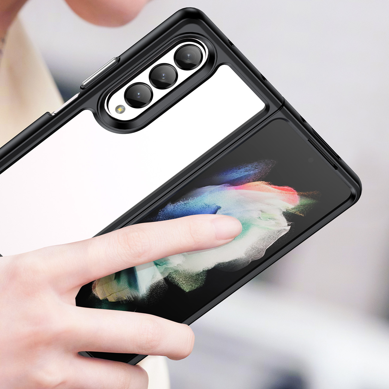 Pokrowiec Outer Space Case czarny Samsung Galaxy Z Fold 3 / 10