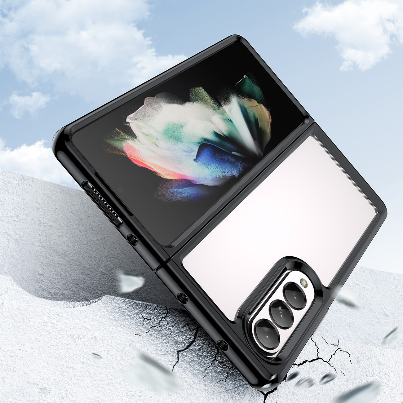 Pokrowiec Outer Space Case czarny Samsung Galaxy Z Fold 3 / 9