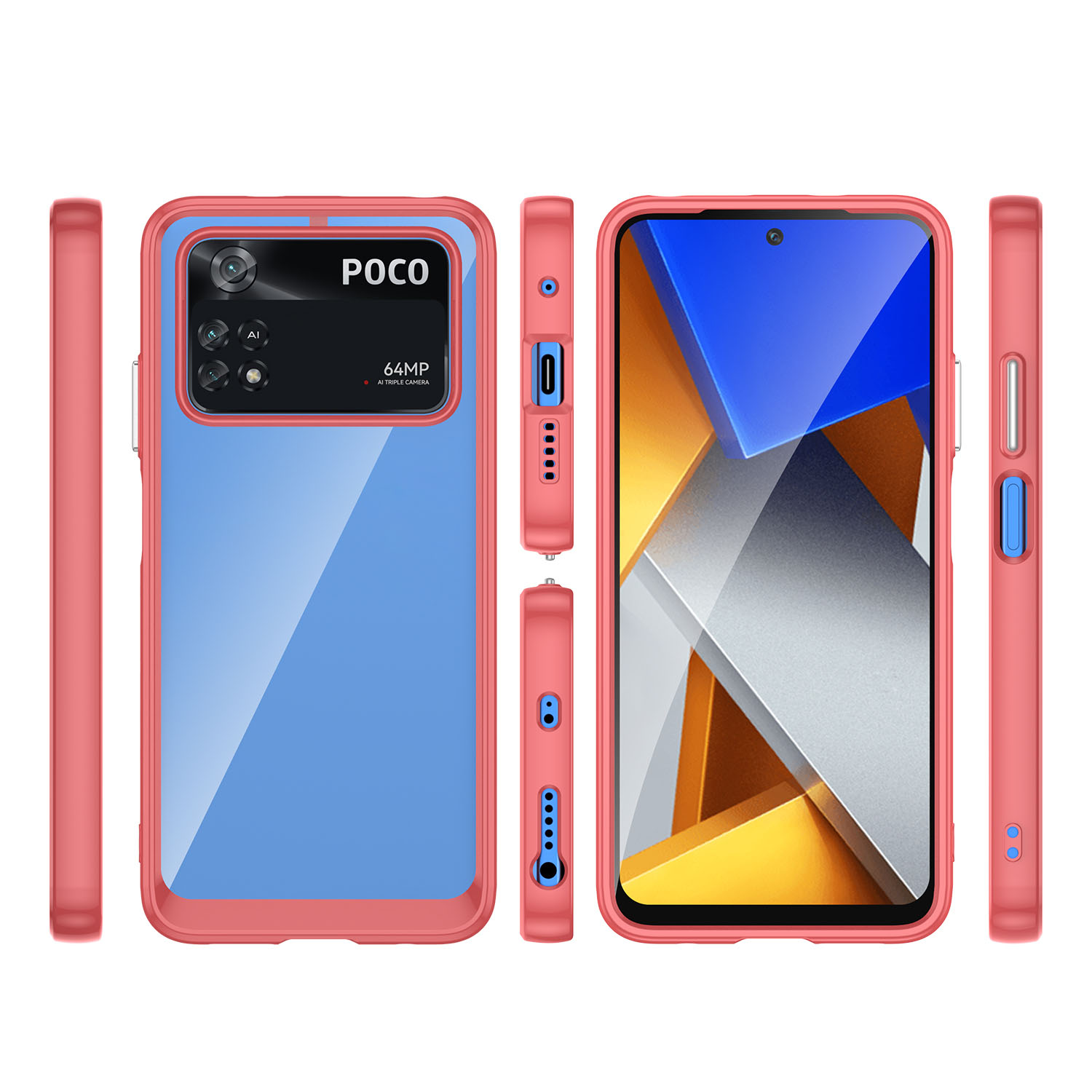 Pokrowiec Outer Space Case czerwony Xiaomi POCO M4 Pro / 2