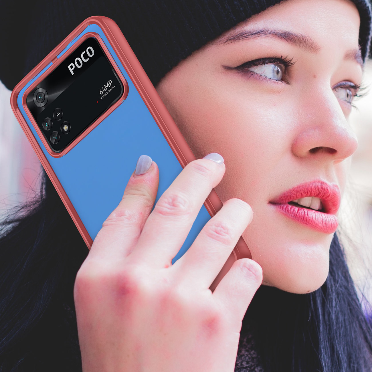 Pokrowiec Outer Space Case czerwony Xiaomi POCO M4 Pro / 7