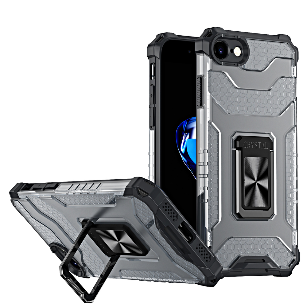 Pokrowiec pancerny Crystal Ring Case czarny Apple iPhone SE 2020