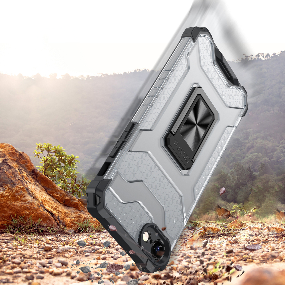 Pokrowiec pancerny Crystal Ring Case czarny Apple iPhone SE 2020 / 4