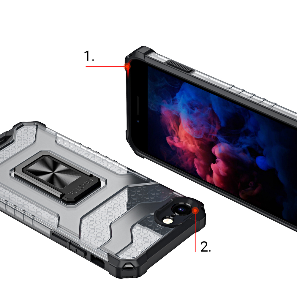 Pokrowiec pancerny Crystal Ring Case czarny Apple iPhone SE 2022 / 2