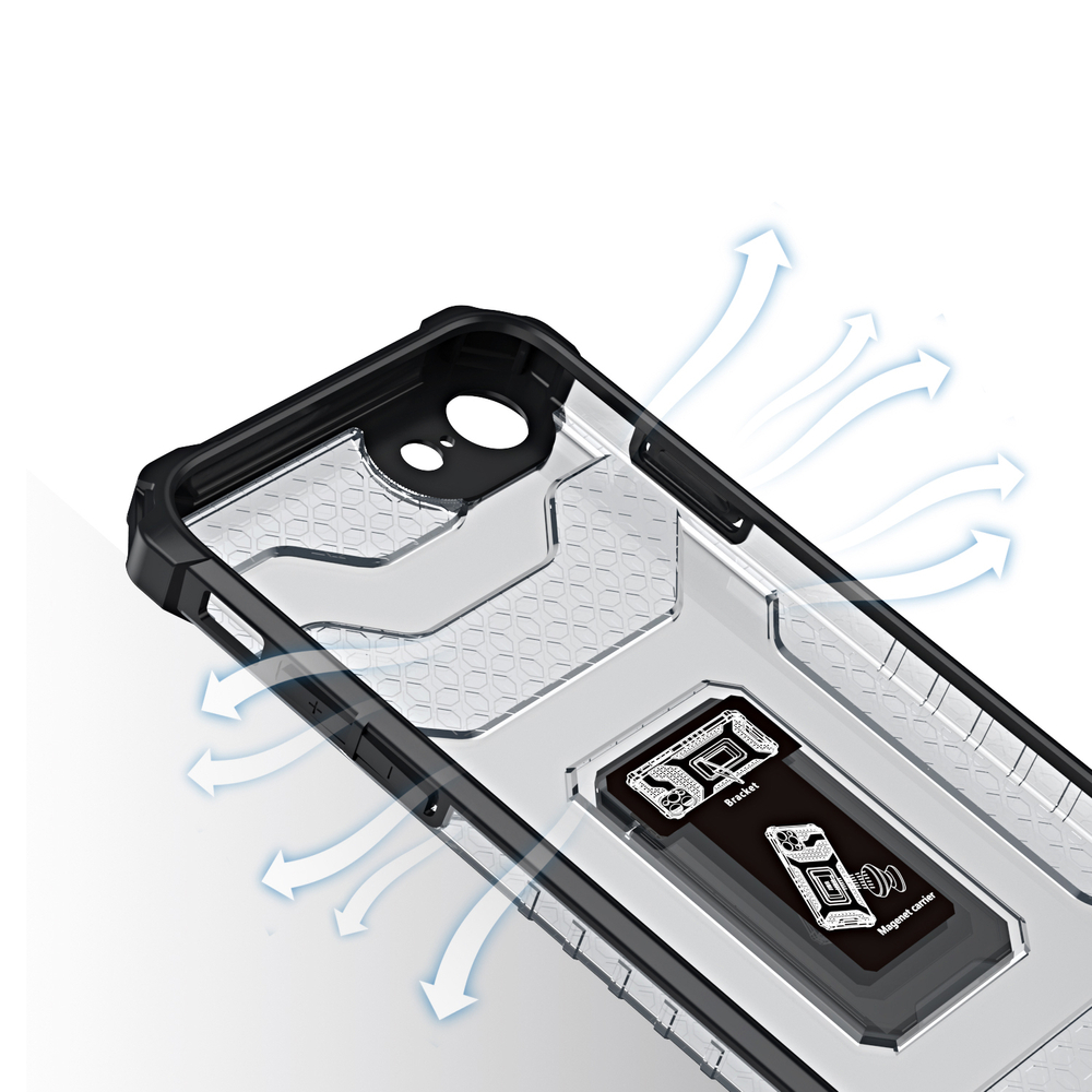 Pokrowiec pancerny Crystal Ring Case czarny Apple iPhone SE 2022 / 6