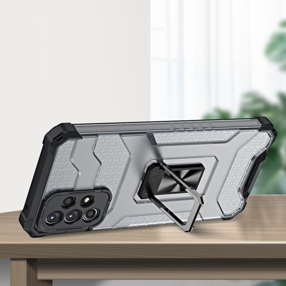 Pokrowiec pancerny Crystal Ring Case czarny Samsung A52 4G / 5