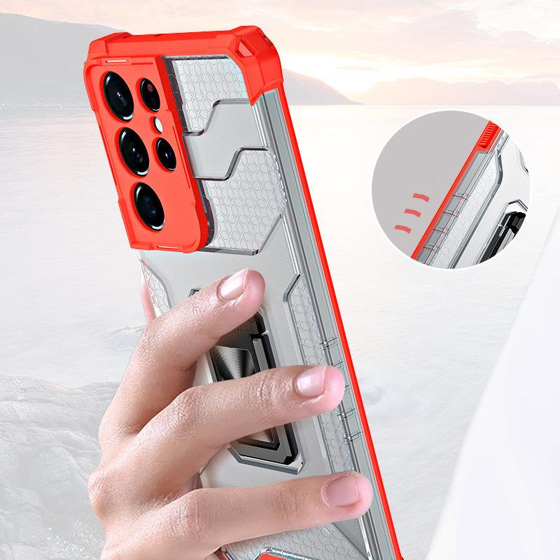 Pokrowiec pancerny Crystal Ring Case czarny Samsung Galaxy S22 Ultra / 9