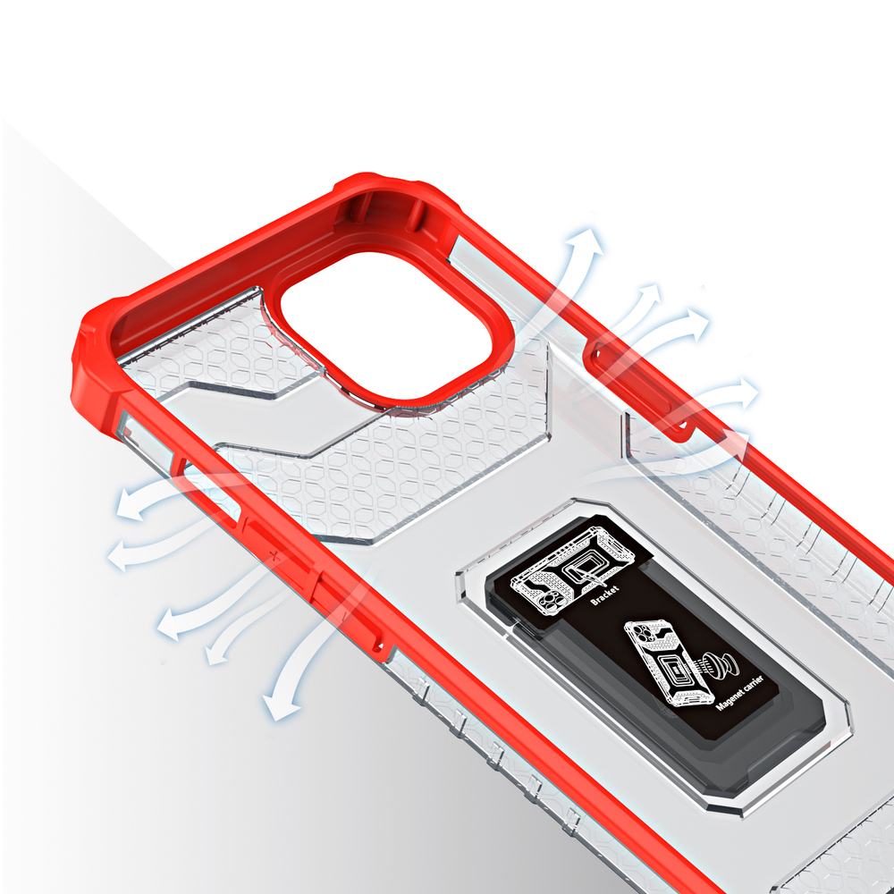 Pokrowiec pancerny Crystal Ring Case czerwony Apple iPhone 12 / 4